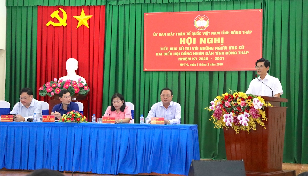 Ứng cử viên đơn vị số 7 vận động bầu cử tại phường Mỹ Trà